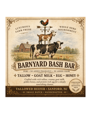Barnyard Bash Soap, goat milk, grass-fed tallow soap — Tallowed Heifer