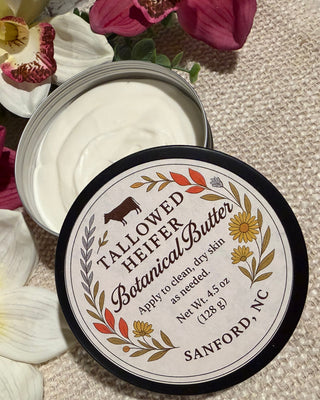 Botanical Butter, lavender, vanilla, grass-fed tallow body butter, view 2 — Tallowed Heifer