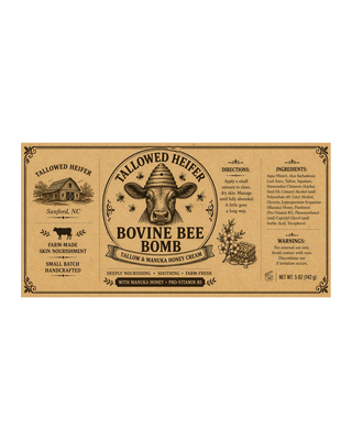 Bovine Bee Bomb, aloe, manuka, grass-fed tallow balm, view 2 — Tallowed Heifer