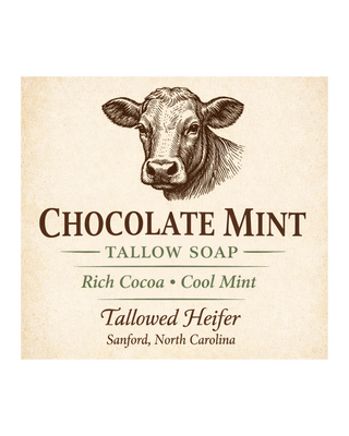 Chocolate Mint, grass-fed tallow soap — Tallowed Heifer