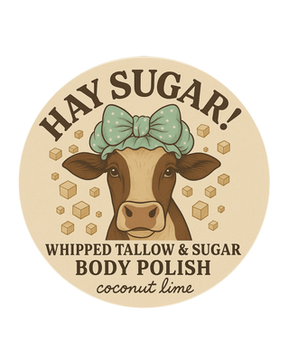 Hay Sugar! – Coconut Lime Tallow, grass-fed tallow sugar scrub — Tallowed Heifer
