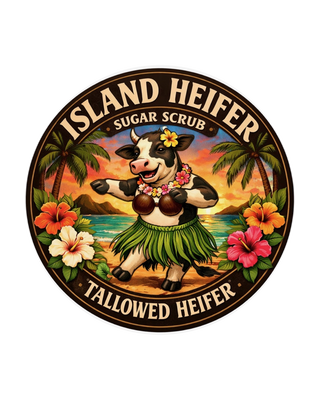 Island Heifer Sugar Scrub, vanilla, grass-fed tallow body scrub — Tallowed Heifer