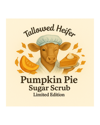 Pumpkin Pie, vanilla, grass-fed tallow sugar scrub — Tallowed Heifer