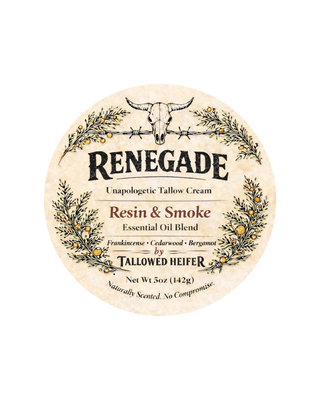 Renegade - Resin & Smoke, grass-fed tallow cream — Tallowed Heifer