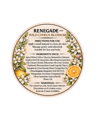 Renegade — Wild Citrus Blossom, grass-fed tallow cream, view 2 — Tallowed Heifer