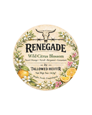 Renegade — Wild Citrus Blossom, grass-fed tallow cream — Tallowed Heifer