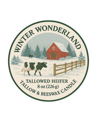 Winter Wonderland Candle, mint, grass-fed tallow candle — Tallowed Heifer